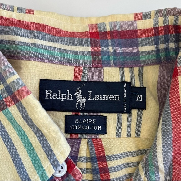 Ralph Lauren Men’s Blaire Yellow Pastel Short Sleeve Button Down Medium‎ - Picture 4 of 5
